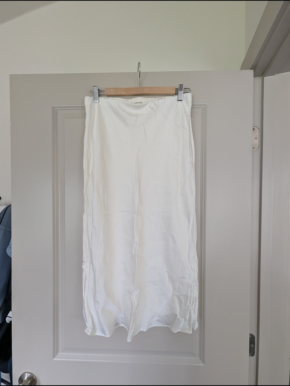 Everlane White Silk Blend Slip Skirt